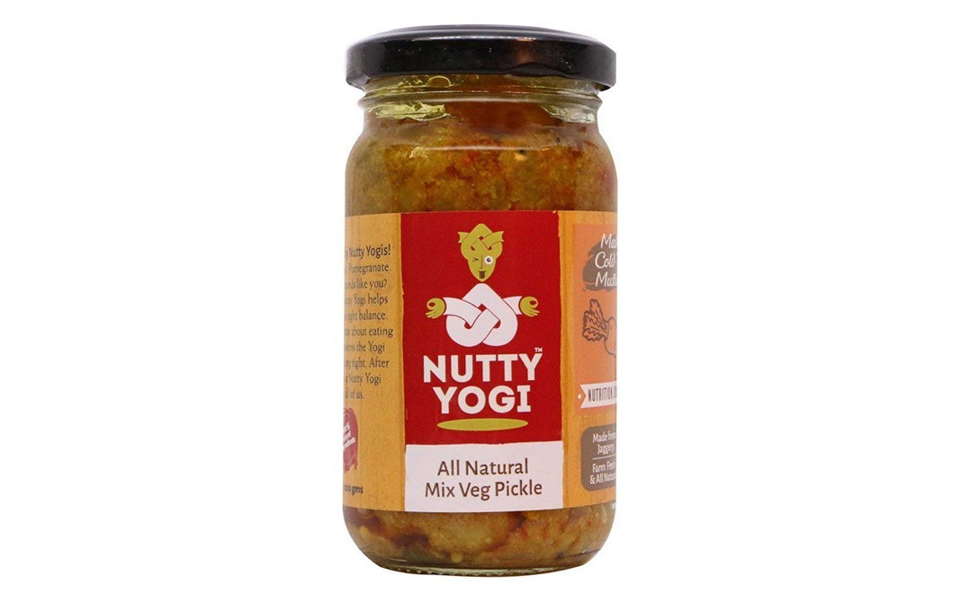 Nutty Yogi All Natural Mix Veg Pickle    Glass Jar  200 grams